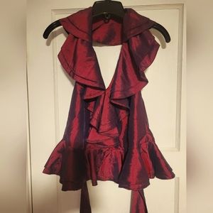 After 5 halter top. Iridescent cranberry with Back out